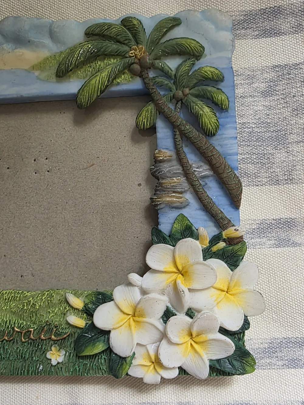Hawaiian Tropical Resin Photo Frame - Green & Blue